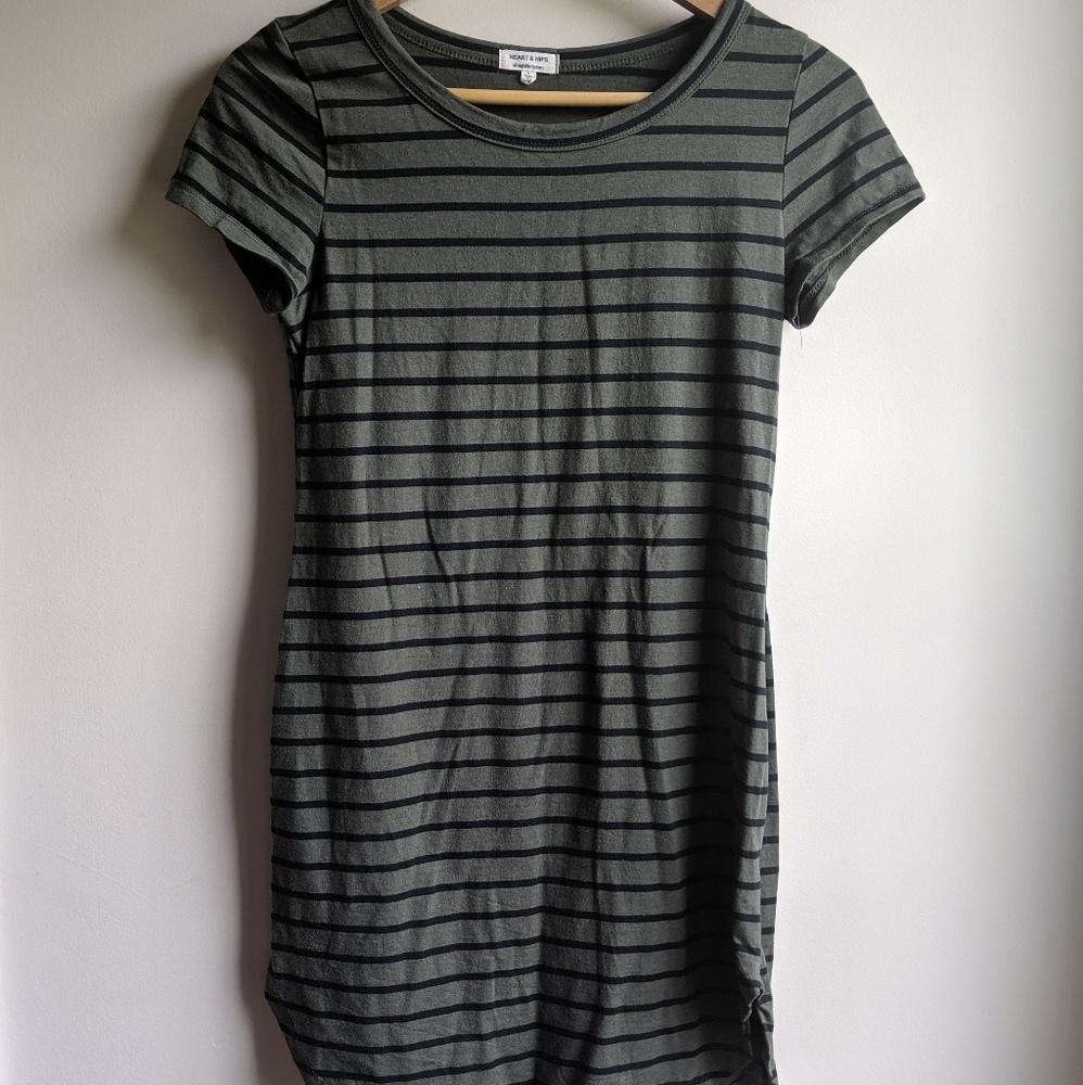 Heart and Hips green and black body con dress
